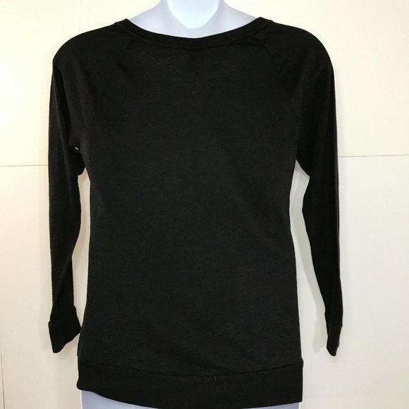 PINK Victoria Secret Leopard Print Sequence Black Long Sleeve Top Size XS - Picture 3 of 5